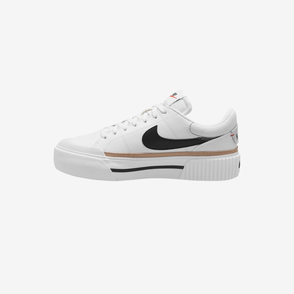 Nike Women's White Black Tan Platform Sneakers